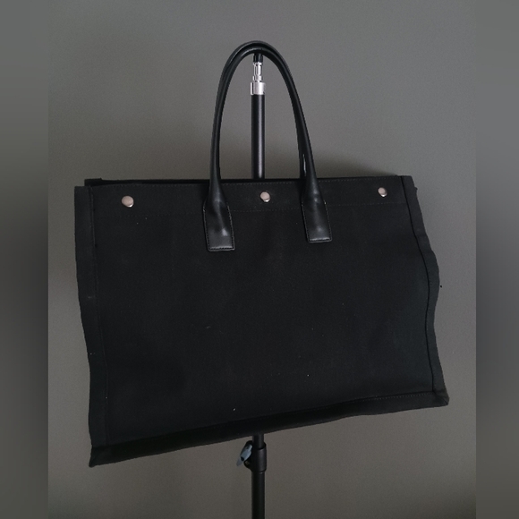 Fashion Design Like [Saint Laurent] Rive Gauche Tote Bag in Black Canvas - Picture 6 of 15